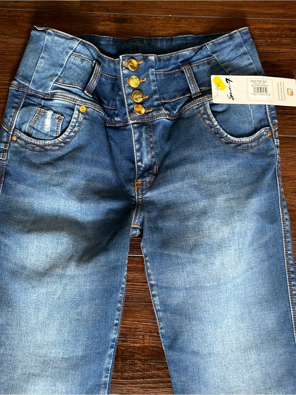 Colombian Push Up High-Waist Light Blue Sculpting Women's Jeans size 7/8 - Picture 4 of 5